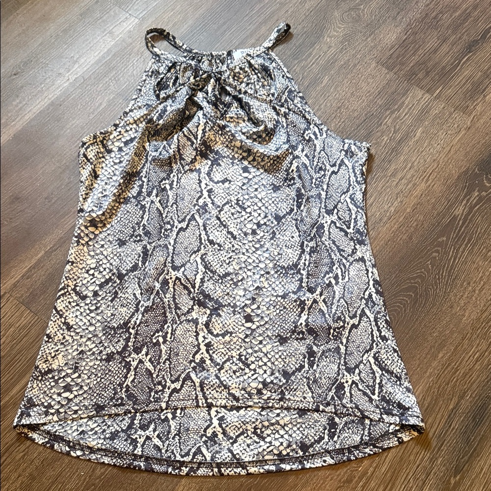 Crazy Train Snake Print Halter Camisole - Gray & Black